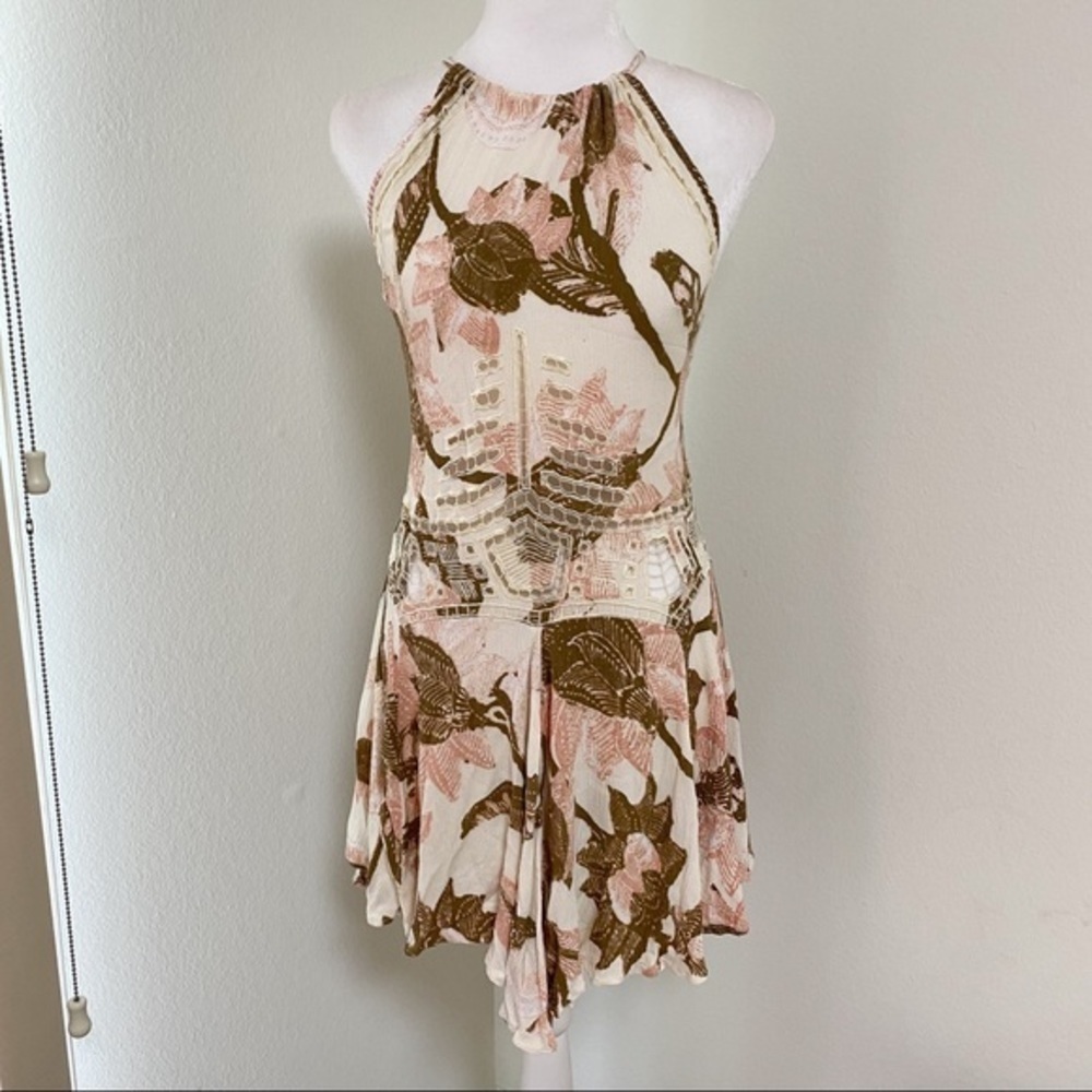 Free people printed slip crisscross straps dress - Picture 2 of 10